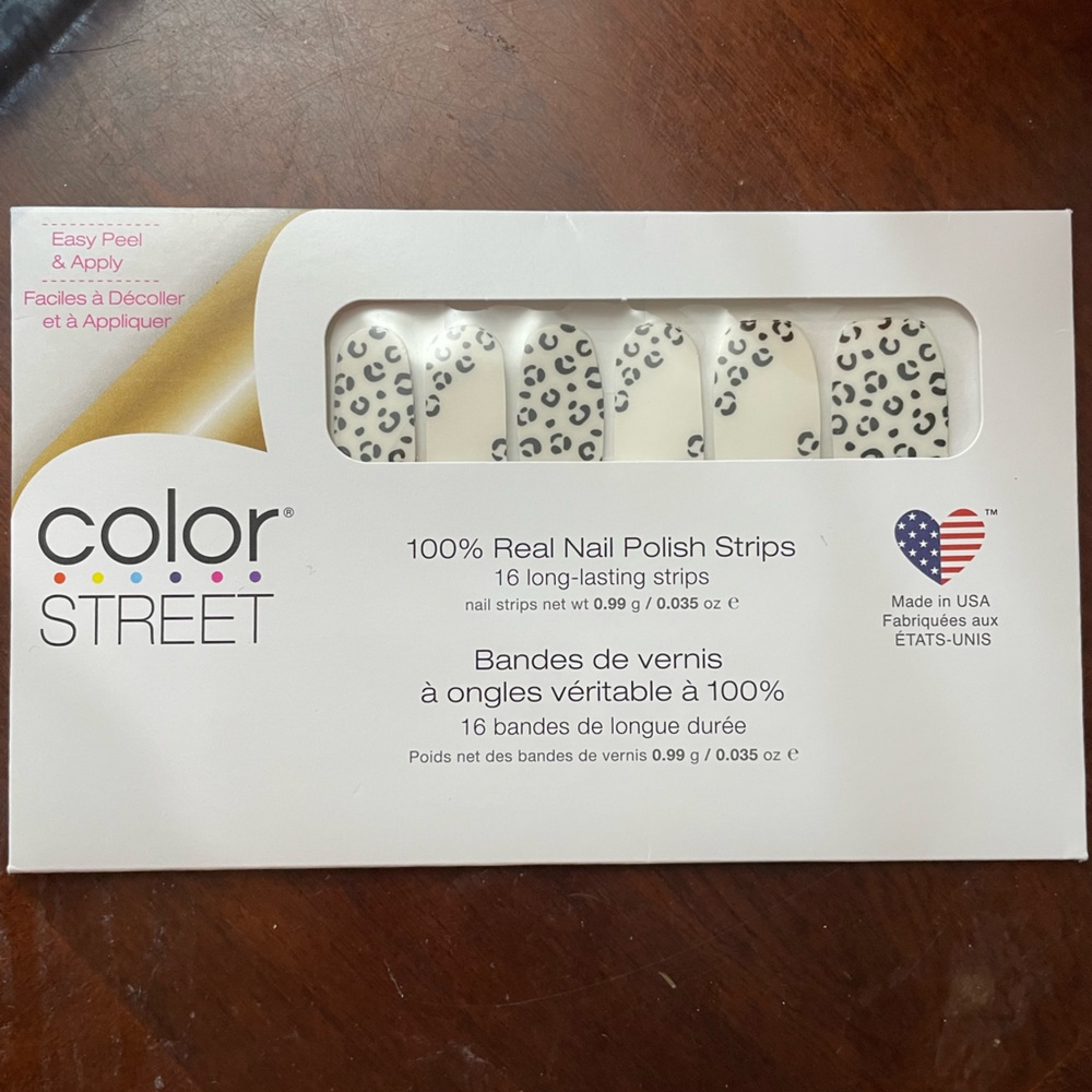 Color Street 100% Real Nail Polish Strips Spot On Clear Animal Print Overlay